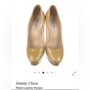 Jimmy Choo Cream Patent Leather Pumps